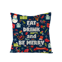 HKM-968083 Cartoon Digital Printing Christmas Pillowcase - Linen Cushion Cover 45x45CM with PP Cotton Filling