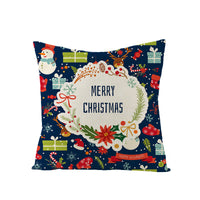 HKM-968083 Cartoon Digital Printing Christmas Pillowcase - Linen Cushion Cover 45x45CM with PP Cotton Filling