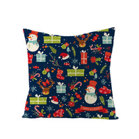 HKM-968083 Cartoon Digital Printing Christmas Pillowcase - Linen Cushion Cover 45x45CM with PP Cotton Filling