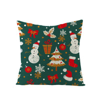 HKM-968083 Cartoon Digital Printing Christmas Pillowcase - Linen Cushion Cover 45x45CM with PP Cotton Filling
