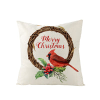 HKM-968083 Cartoon Digital Printing Christmas Pillowcase - Linen Cushion Cover 45x45CM with PP Cotton Filling