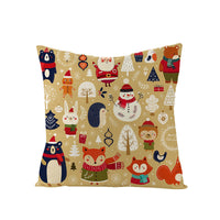 HKM-968083 Cartoon Digital Printing Christmas Pillowcase - Linen Cushion Cover 45x45CM with PP Cotton Filling