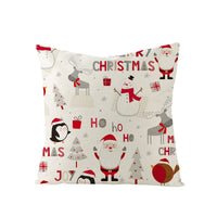 HKM-968083 Cartoon Digital Printing Christmas Pillowcase - Linen Cushion Cover 45x45CM with PP Cotton Filling