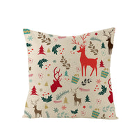 HKM-968083 Cartoon Digital Printing Christmas Pillowcase - Linen Cushion Cover 45x45CM with PP Cotton Filling