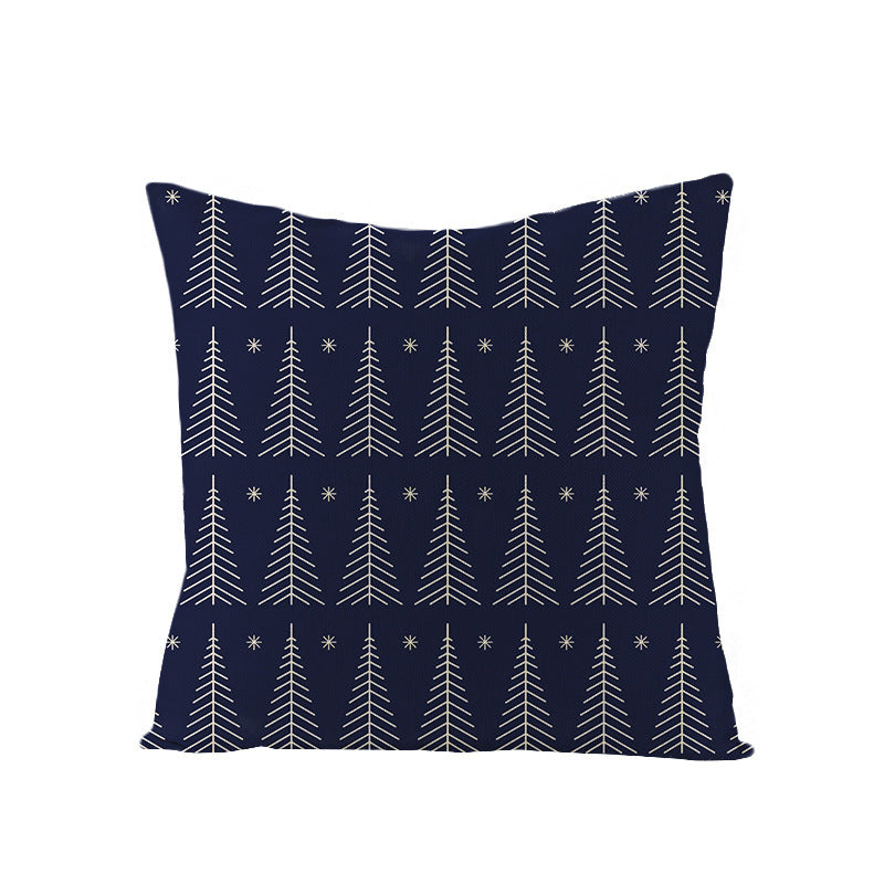 HKM-968083 Cartoon Digital Printing Christmas Pillowcase - Linen Cushion Cover 45x45CM with PP Cotton Filling