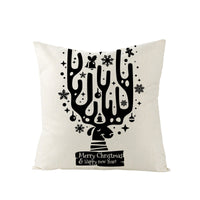 HKM-968083 Cartoon Digital Printing Christmas Pillowcase - Linen Cushion Cover 45x45CM with PP Cotton Filling