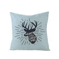 HKM-968083 Cartoon Digital Printing Christmas Pillowcase - Linen Cushion Cover 45x45CM with PP Cotton Filling