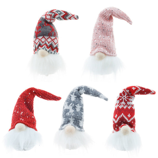 HKM-968147 Small Forest Night Lamp with Light – Faceless Doll Pendant in Red, Gray, and Pink