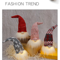 HKM-968147 Small Forest Night Lamp with Light – Faceless Doll Pendant in Red, Gray, and Pink