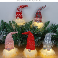 HKM-968147 Small Forest Night Lamp with Light – Faceless Doll Pendant in Red, Gray, and Pink