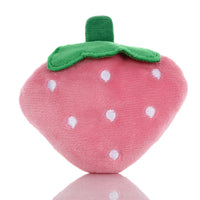 HKM-968211 Interactive Soft Strawberry-Shaped Plush Toy for Puppies - Squeaky Chew Toy for Teething and Playtime