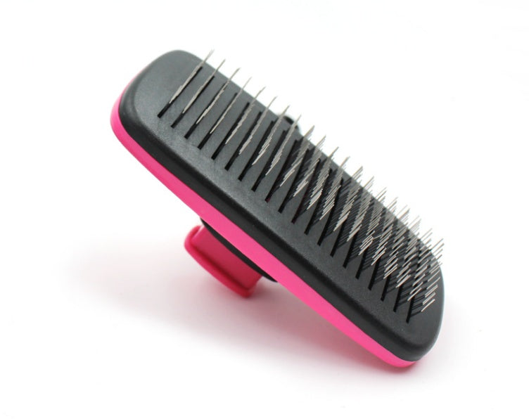 HKM-968275 Automatic Pet Grooming Comb with Stainless Steel Teeth for Dogs and Cats - Ergonomic Self-Cleaning Brush