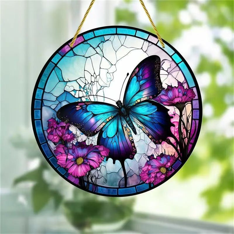 HKM-968275 Creative Butterfly Theme Acrylic Wall Hanging Painting - Modern Art Decor