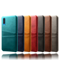 HKM-968275 Samsung Compatible Calf Leather Phone Case - Black Rear Cover for A50