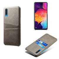 HKM-968275 Samsung Compatible Calf Leather Phone Case - Black Rear Cover for A50