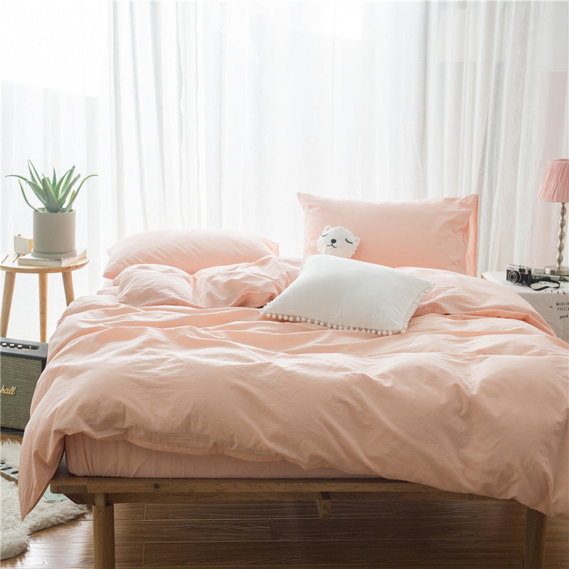 HKM-968339 Cotton Four-Piece Bedding Set with Duvet Cover and Pillowcases