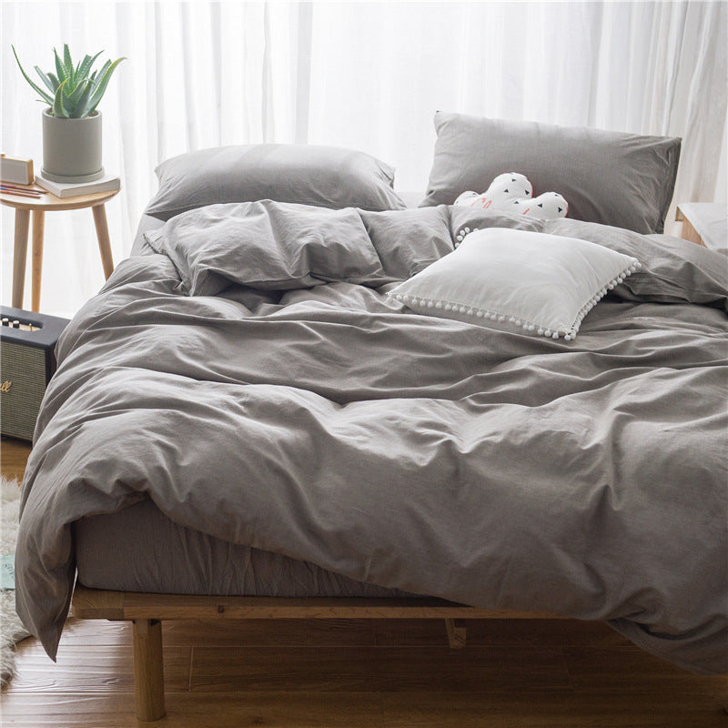 HKM-968339 Cotton Four-Piece Bedding Set with Duvet Cover and Pillowcases