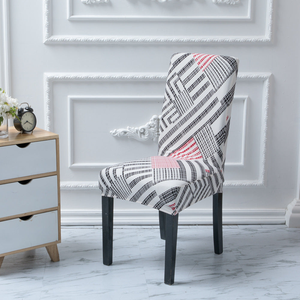 HKM-968403 Universal Polyester Stretch Chair Cover in European Classic Design – Rectangular Shape, Fits Most Chairs