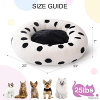 HKM-968467 Cozy Round Cat and Small Dog Bed - 23-Inch Soft Washable Bed with Non-Slip Base