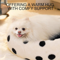 HKM-968467 Cozy Round Cat and Small Dog Bed - 23-Inch Soft Washable Bed with Non-Slip Base