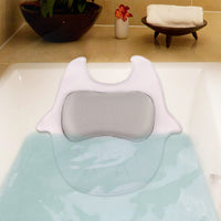 HKM-968467 Ergonomic Bath Pillow with Strong Suction Cups and Quick-Drying Mesh Fabric