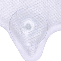HKM-968467 Ergonomic Bath Pillow with Strong Suction Cups and Quick-Drying Mesh Fabric
