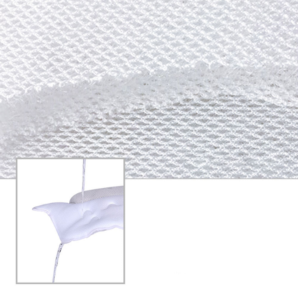 HKM-968467 Ergonomic Bath Pillow with Strong Suction Cups and Quick-Drying Mesh Fabric