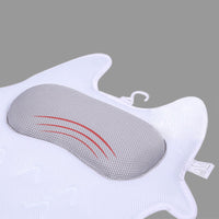 HKM-968467 Ergonomic Bath Pillow with Strong Suction Cups and Quick-Drying Mesh Fabric