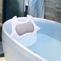 HKM-968467 Ergonomic Bath Pillow with Strong Suction Cups and Quick-Drying Mesh Fabric