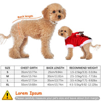 HKM-968595 Pet Christmas Costume with Santa Claus Design and Reindeer Antlers for Small to Medium Dogs and Cats