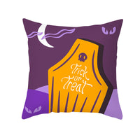 HKM-968723 Cartoon Velvet Pumpkin Head Pillowcase for Halloween Decor - 45x45cm, Geometric Design