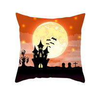 HKM-968723 Cartoon Velvet Pumpkin Head Pillowcase for Halloween Decor - 45x45cm, Geometric Design