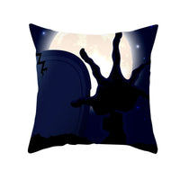 HKM-968723 Cartoon Velvet Pumpkin Head Pillowcase for Halloween Decor - 45x45cm, Geometric Design