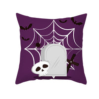 HKM-968723 Cartoon Velvet Pumpkin Head Pillowcase for Halloween Decor - 45x45cm, Geometric Design