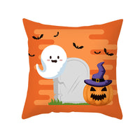HKM-968723 Cartoon Velvet Pumpkin Head Pillowcase for Halloween Decor - 45x45cm, Geometric Design