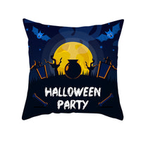 HKM-968723 Cartoon Velvet Pumpkin Head Pillowcase for Halloween Decor - 45x45cm, Geometric Design