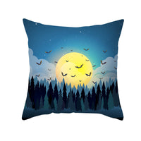 HKM-968723 Cartoon Velvet Pumpkin Head Pillowcase for Halloween Decor - 45x45cm, Geometric Design