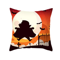 HKM-968723 Cartoon Velvet Pumpkin Head Pillowcase for Halloween Decor - 45x45cm, Geometric Design