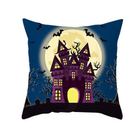 HKM-968723 Cartoon Velvet Pumpkin Head Pillowcase for Halloween Decor - 45x45cm, Geometric Design