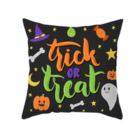 HKM-968723 Cartoon Velvet Pumpkin Head Pillowcase for Halloween Decor - 45x45cm, Geometric Design