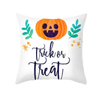 HKM-968723 Cartoon Velvet Pumpkin Head Pillowcase for Halloween Decor - 45x45cm, Geometric Design