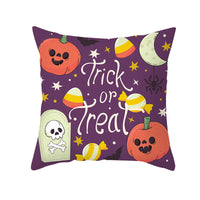 HKM-968723 Cartoon Velvet Pumpkin Head Pillowcase for Halloween Decor - 45x45cm, Geometric Design