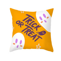 HKM-968723 Cartoon Velvet Pumpkin Head Pillowcase for Halloween Decor - 45x45cm, Geometric Design