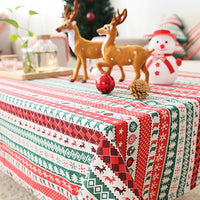 HKM-968787 Christmas-Themed Cotton and Linen Tablecloth for Rectangular and Round Tables
