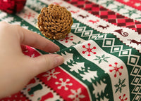 HKM-968787 Christmas-Themed Cotton and Linen Tablecloth for Rectangular and Round Tables