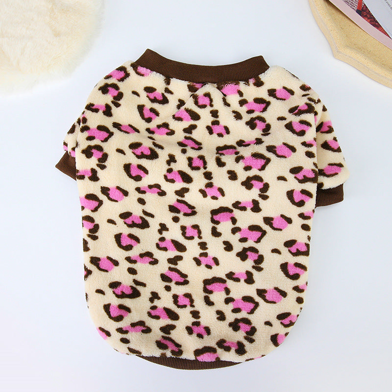 HKM-968787 Fluffy Bullfighting Jacket for Dogs - Casual Winter Clothing in Light Brown, Pink, Dark Coffee, and Cow Patterns