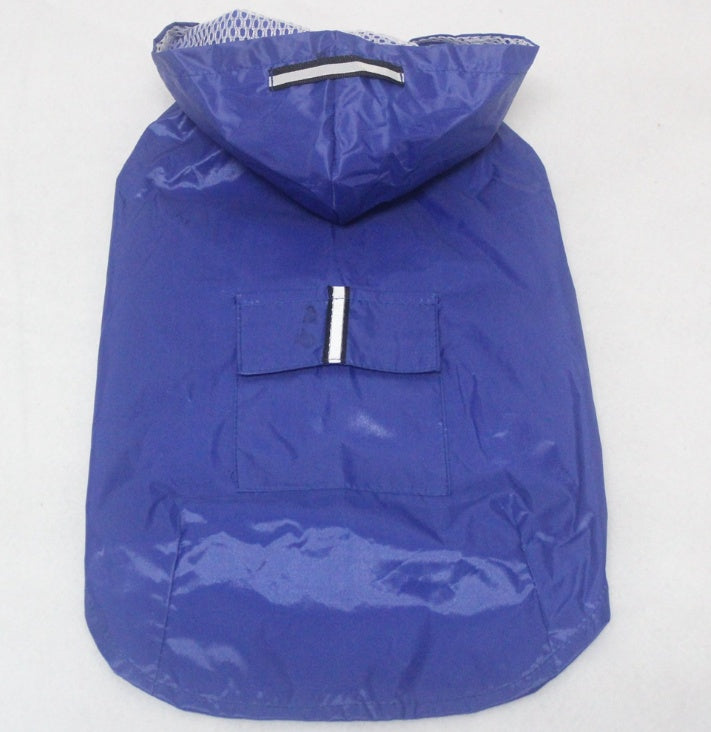 HKM-968979 Waterproof All-in-One Dog Raincoat with Reflective Stripes and Breathable Mesh Lining