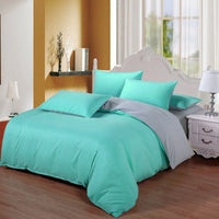 HKM-969107 Solid Color Polyester Bedding Set - 4-Piece Duvet Cover and Bed Sheet Collection (Various Sizes Available)