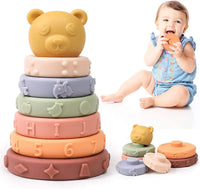 HKM-969171 Soft Baby Stacking & Nesting Circle Toy - Educational Building Rings for Kids 0-14 Years