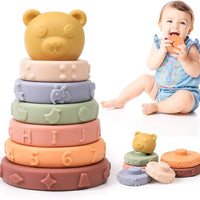 HKM-969171 Soft Baby Stacking & Nesting Circle Toy - Educational Building Rings for Kids 0-14 Years